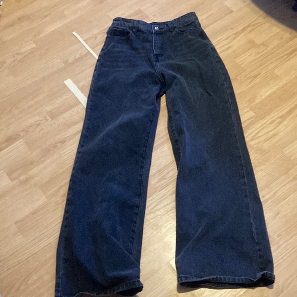 Shein faded black flare leg jeans small